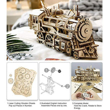 Load image into Gallery viewer, 3D Wooden Moveable Train Building Kit
