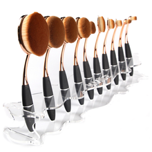 Load image into Gallery viewer, 10 Piece Black and Gold Oval Brush Set
